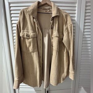 Faherty Beige Corduroy Women’s Jacket Size L Cabincore Coastal Cowgirl Western